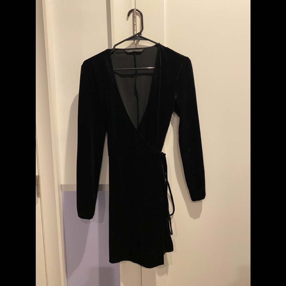 Zara black velvet dress